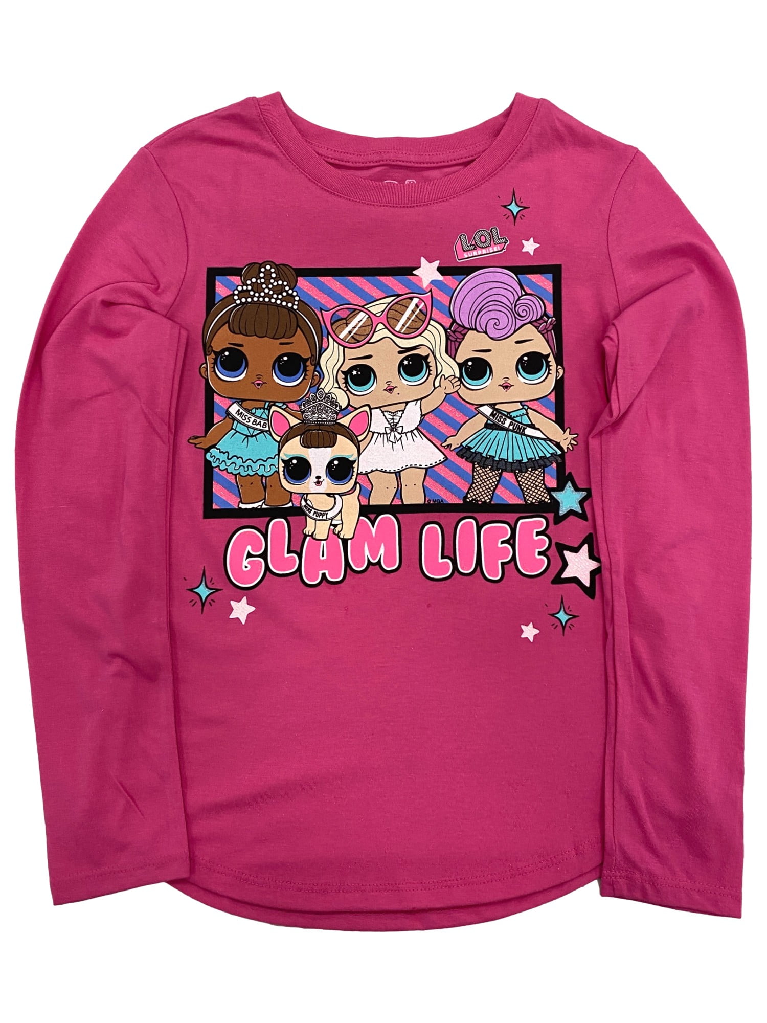 LOL Surprise Girls Pink Glam Life Long Sleeve T Shirt Tee Shirt X Small 4 5