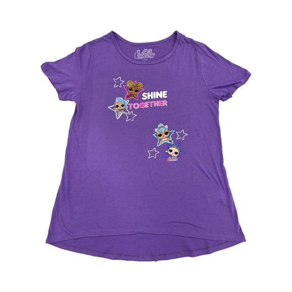 LOL Surprise! Girls Purple Shine Short Sleeve T-Shirt Tee X-Small (4-5)