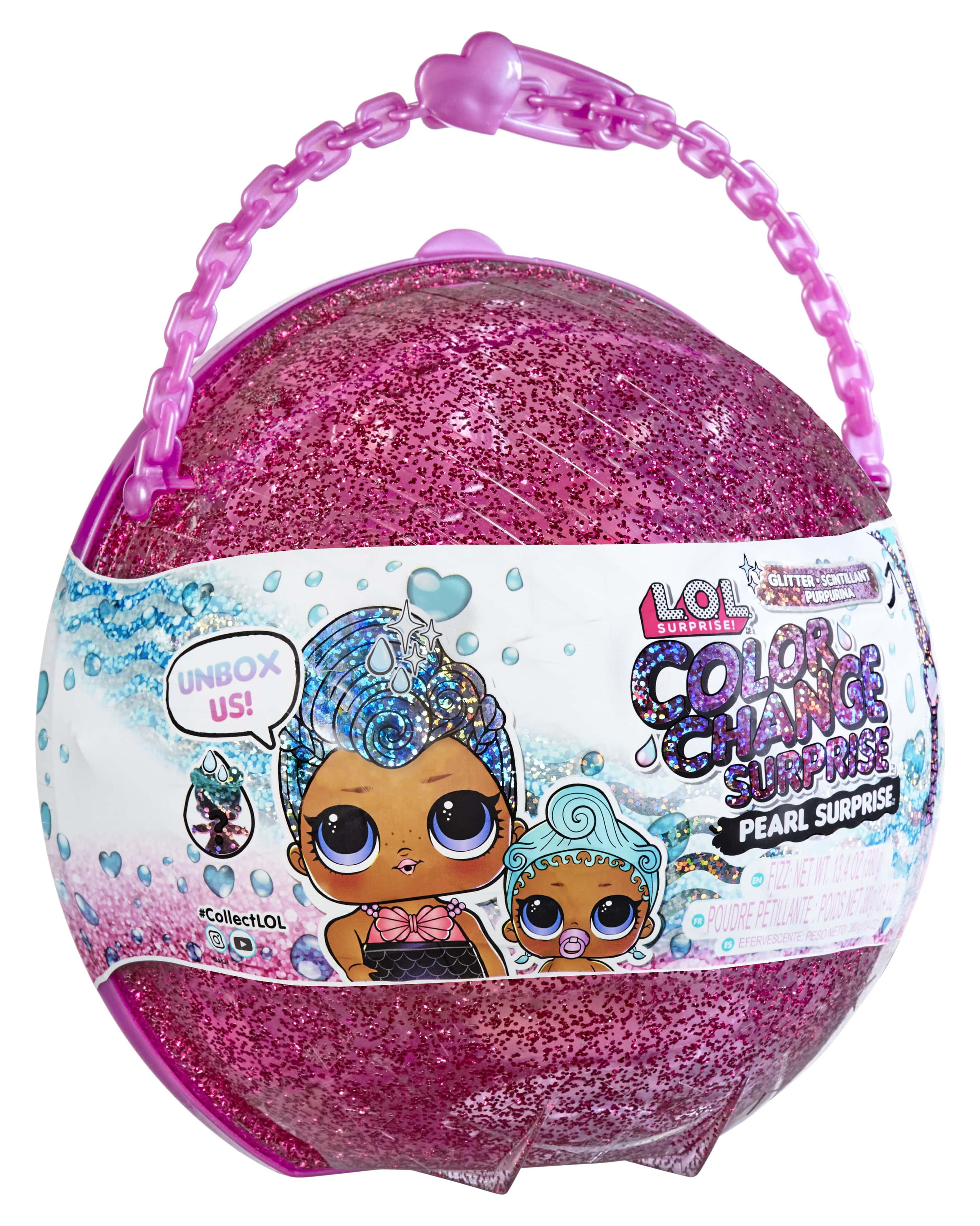 LOL Surprise Glitter Color Change ™ Pearl Surprise™ with 6 Surprises and an  Exclusive Doll and Lil Sister, Interactive Playset - Great Gift for Kids