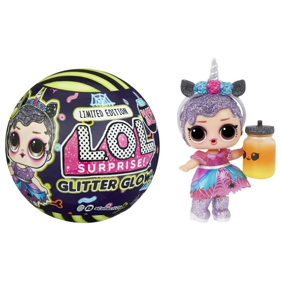 LOL Surprise Glitter Glow Doll Enchanted B.B. with 7 Surprises, Halloween Dolls, Accessories, Limited Edition Dolls, Collectible Dolls, Glow-in-the-Dark Dolls
