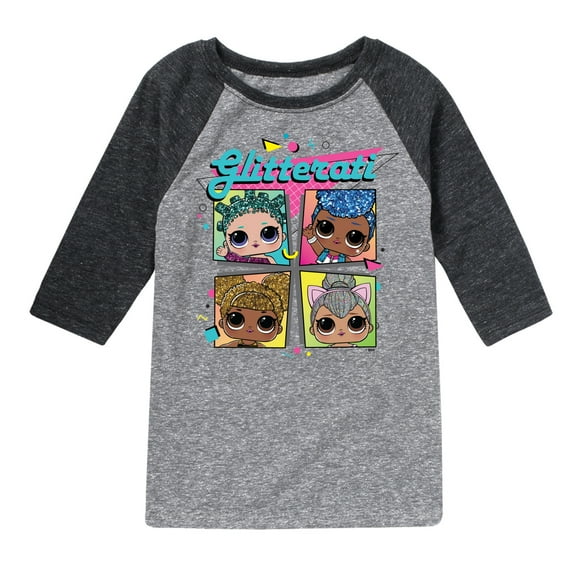 LOL Surprise! - Glitterati Retro Grid - Toddler And Youth Raglan Graphic T-Shirt