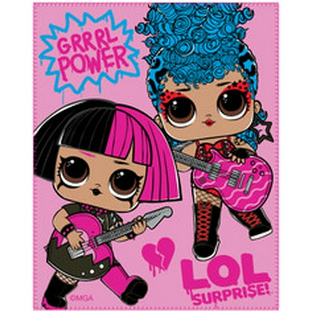 LOL Surprise Grrl Power Fleece Throw Blanket, 40 x 50