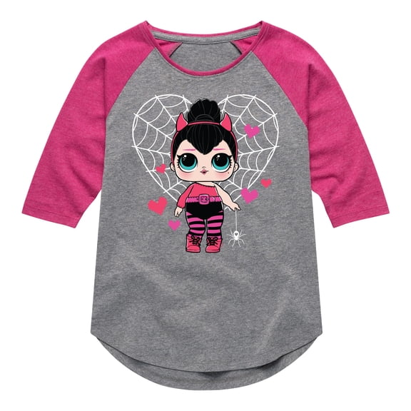 LOL Surprise! - Halloween - Spider Webs, Costumes, & Hearts - Toddler & Youth Girls Raglan Graphic T-Shirt