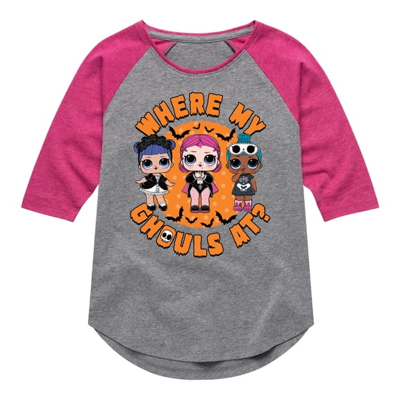 LOL Surprise! - Halloween - Where My Ghouls At - Toddler & Youth Girls Raglan Graphic T-Shirt