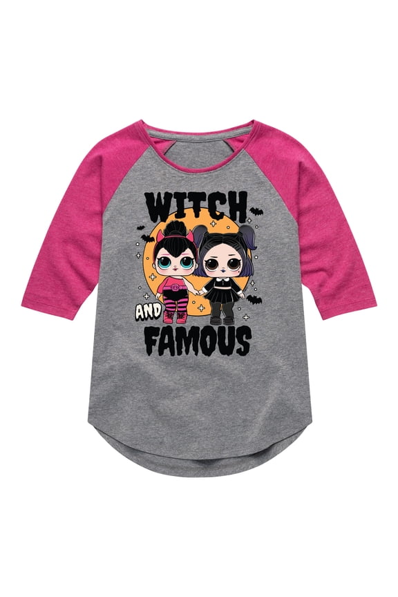 LOL Surprise! - Halloween Witch & Famous - Toddler & Youth Girls Raglan Graphic T-Shirt