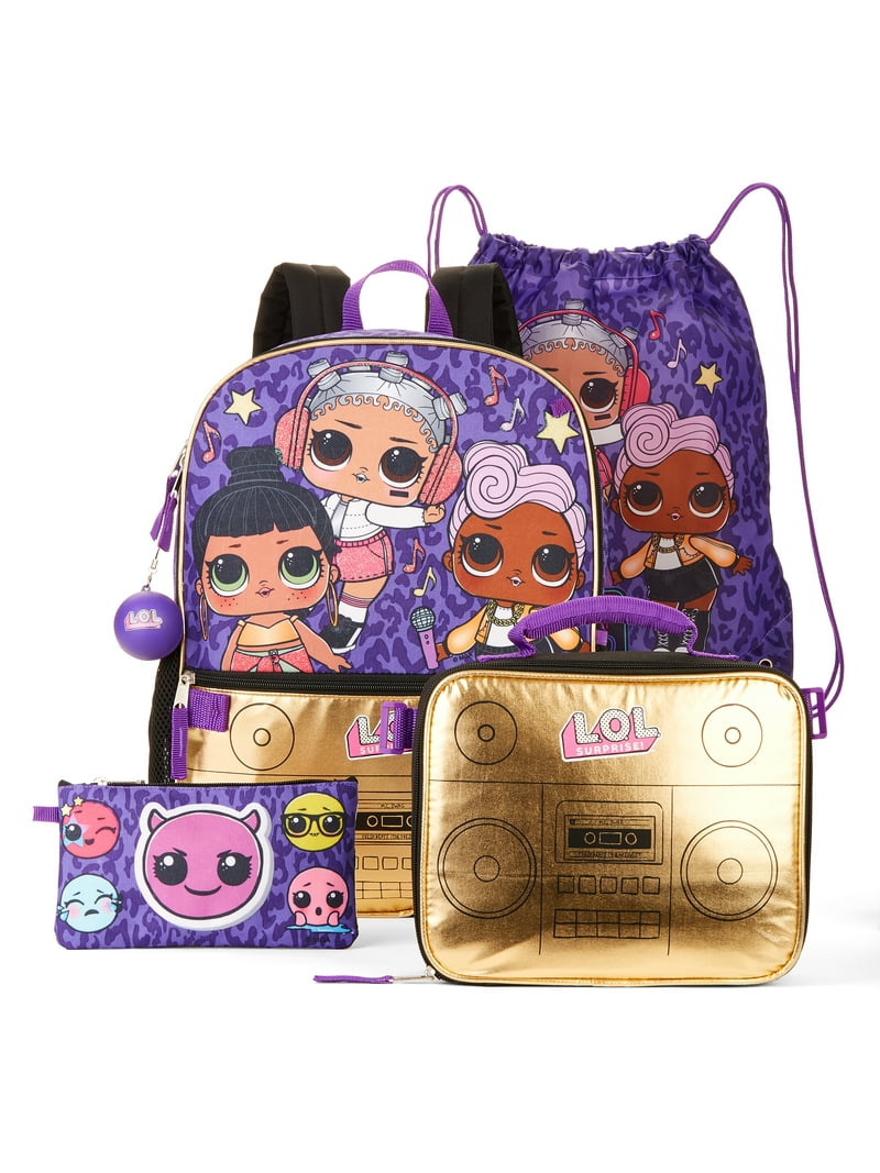 LOL Surprise! Hip Hop Club Kids School Backpack 5-Piece Set 