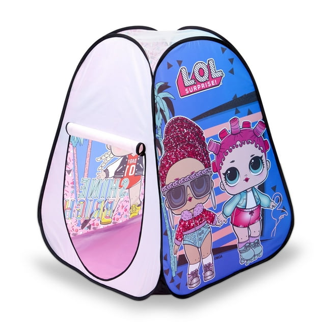 LOL Surprise Indoor/Outdoor Pop-Up Play Tent With Fold-Up Door, Great Gift for Kids Ages 4 5 6+