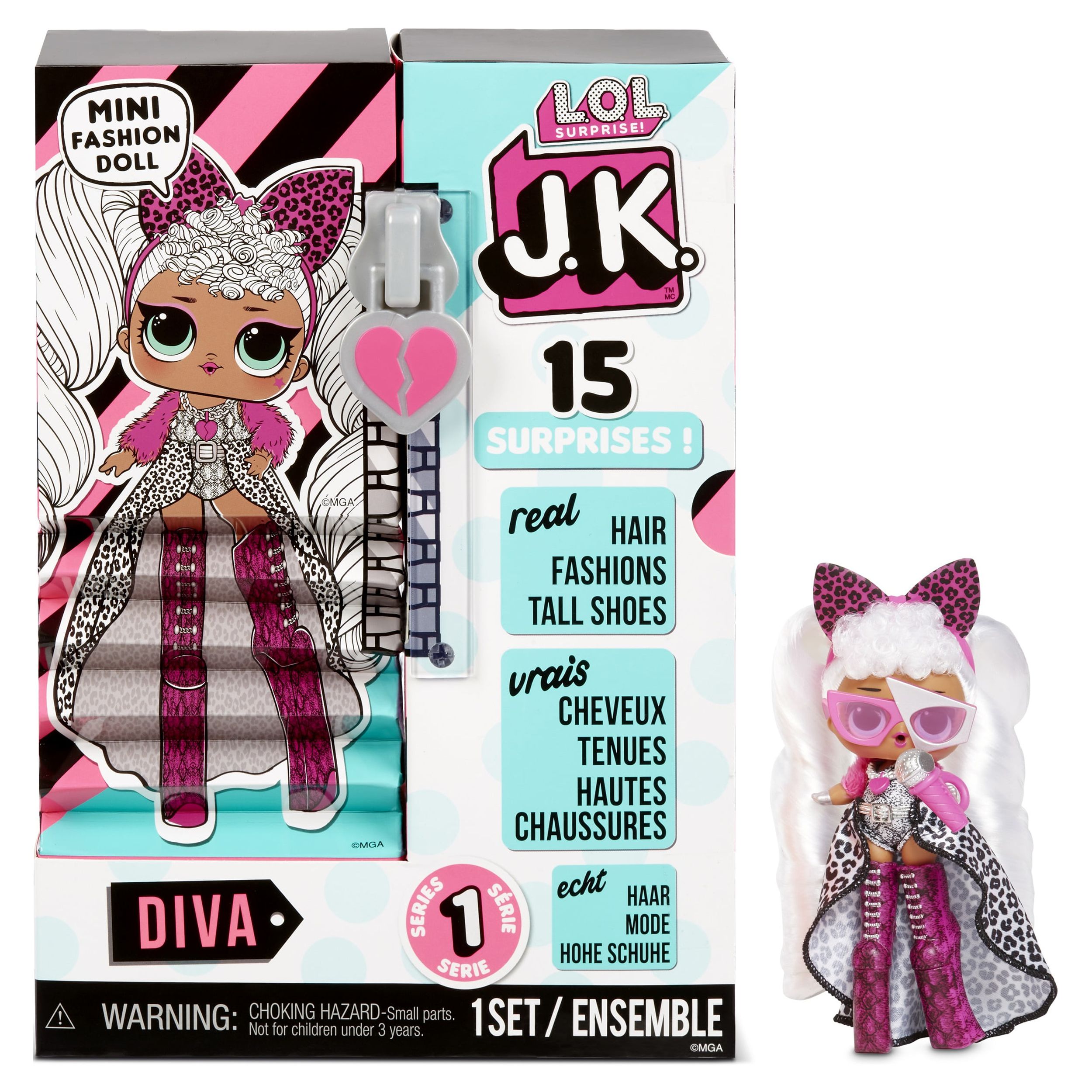 LOL Surprise JK Diva Mini Fashion Doll with 15 Surprises, Great Gift for Kids Ages 4 5 6+ - image 1 of 7