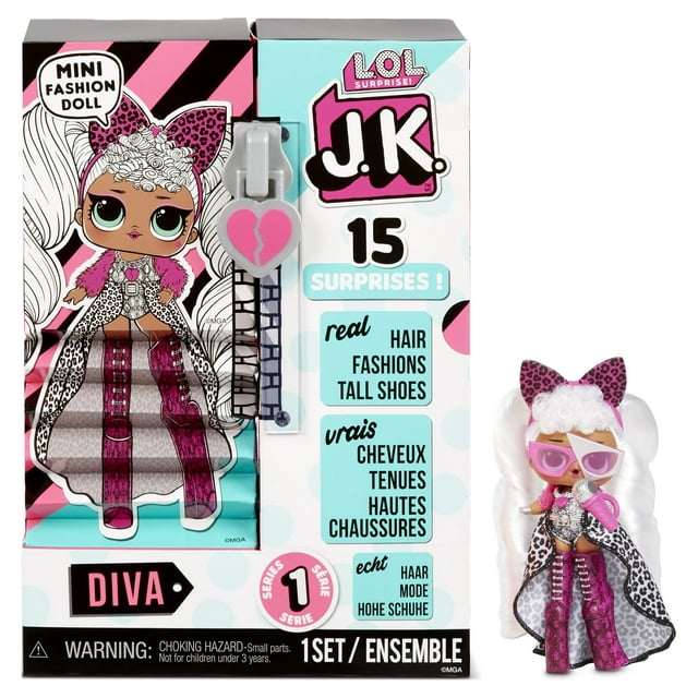LOL Surprise JK Diva Mini Fashion Doll with 15 Surprises, Great Gift for Kids Ages 4 5 6+