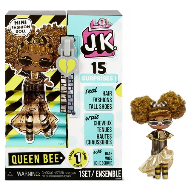 LOL Surprise JK Queen Bee Mini Fashion Doll With 15 Surprises, Great Gift for Kids Ages 4 5 6+
