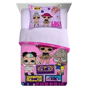 LOL Surprise Kids Comforter with Sham, Twin/Full, 2-Piece Set, Reversible, Pink, MGA