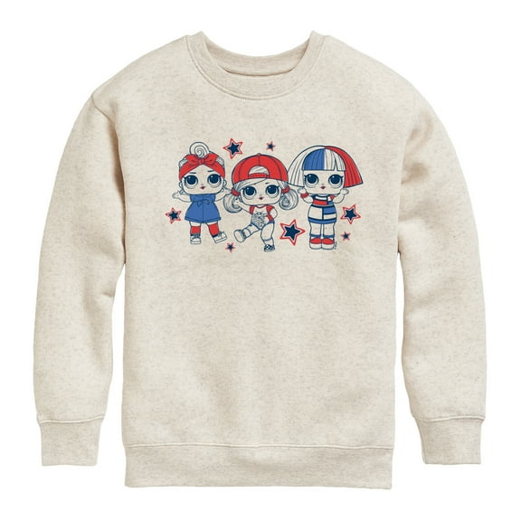 LOL Surprise! - LOL Red Blue Stars - Toddler And Youth Crewneck Fleece Sweatshirt
