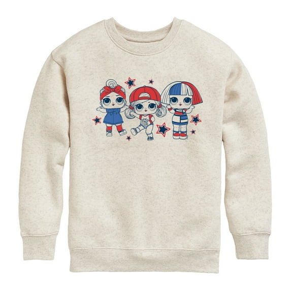 LOL Surprise! - LOL Red Blue Stars - Toddler And Youth Crewneck Fleece Sweatshirt