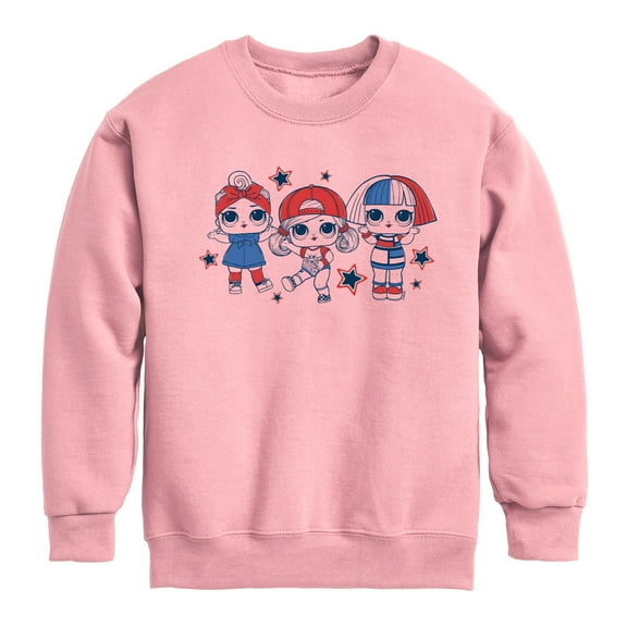 LOL Surprise! - LOL Red Blue Stars - Toddler And Youth Crewneck Fleece Sweatshirt