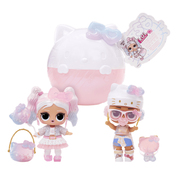 LOL Surprise Loves Hello Kitty Tots Collectible Doll, 7 Surprises, 50th Anniversary, Age 3+