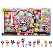 LOL Surprise Mega Ball Magic w/ 12 Collectible Dolls, 60+ Surprises, 4 Unboxing Experiences, Squish Sand, Bubbles, Gel Crush, Shell Smash, Limited Edition Doll