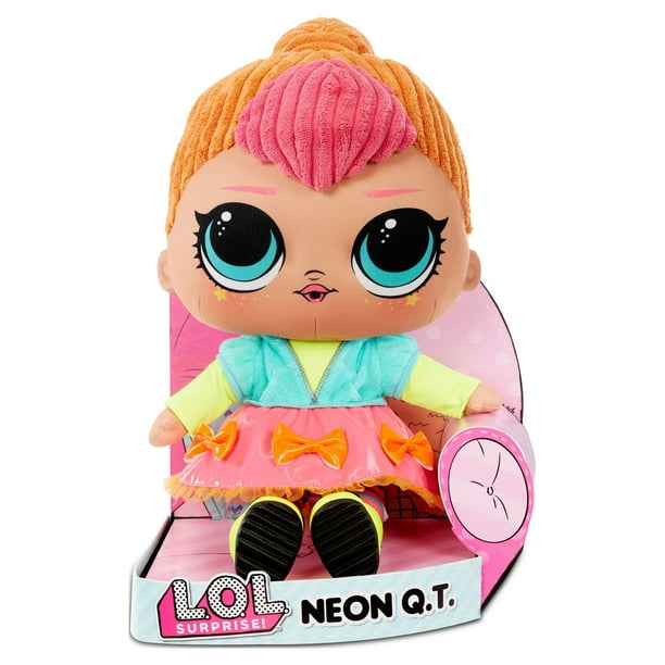 lol( ˙◊˙ ) LOL Surprise Neon Q.T. - Soft Plush Doll with Big Hair, Huggable