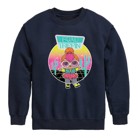 LOL Surprise! - Neon Qt Road Trippin - Toddler And Youth Crewneck Fleece Sweatshirt