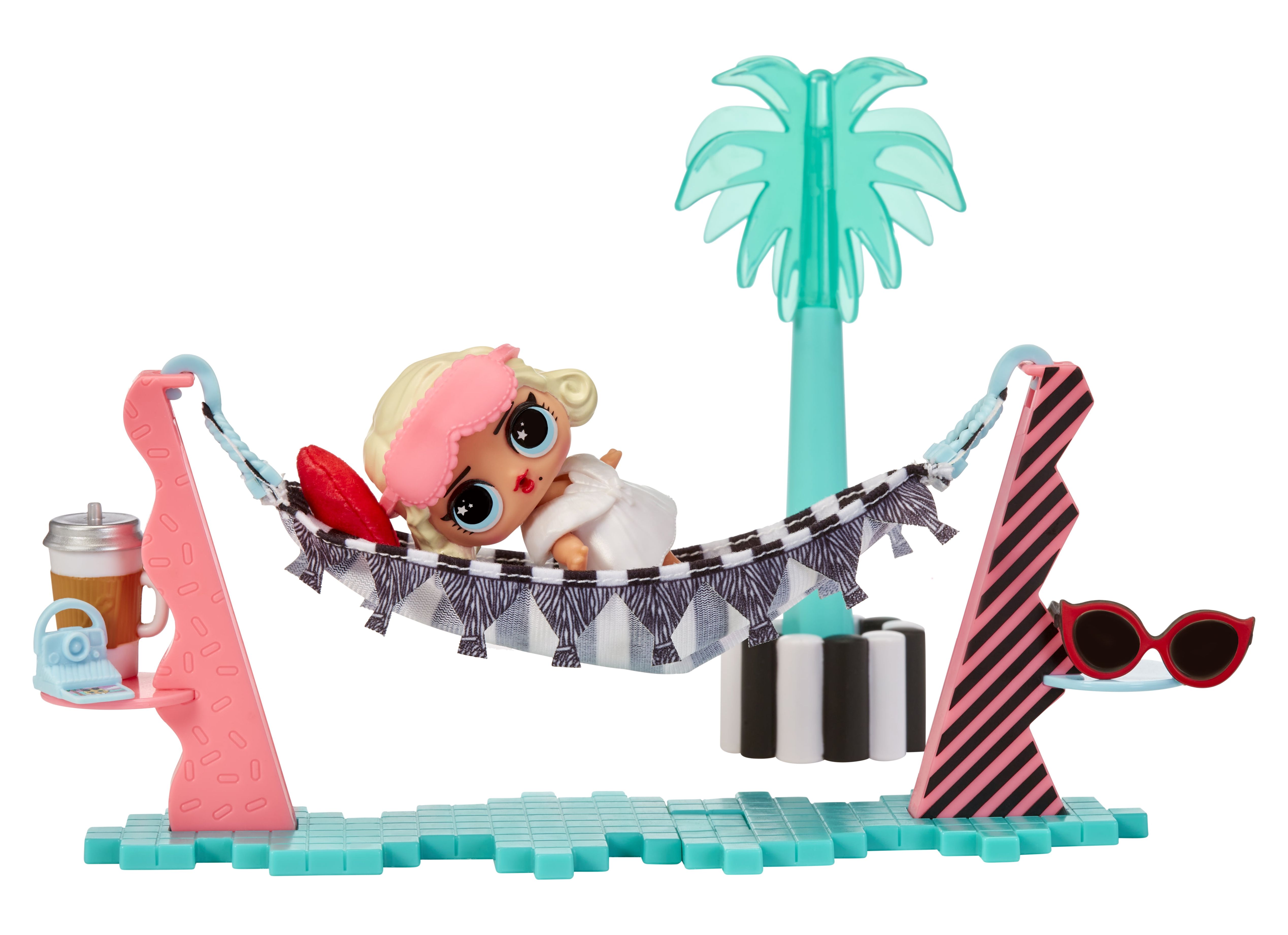 Lol Surprise Vacay Lounge Playset with Leading Baby Collectible Doll and 8 Surprises
