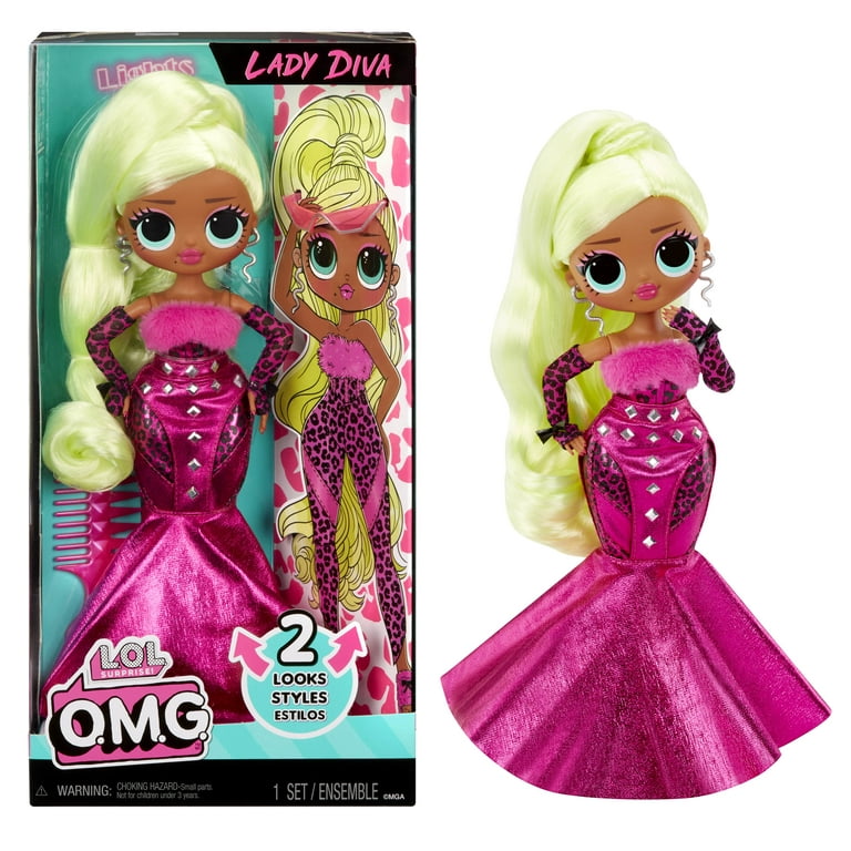 LOL Surprise OMG Lady Diva Fashion Doll with Multiple Surprises Including  Transforming Fashions and Fabulous Accessories, Kids Gift Ages 4+