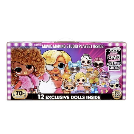 LOL Surprise Omg Movie Magic Studios With 70+ Surprises, 12 Dolls Including 2 Fashion Dolls, 4 Movie Studio Stages, Green Screen, Phone Tripod, Movie Theater/Set Packaging, And Movie Accessories