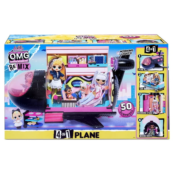LOL Surprise OMG Remix: 4-in-1 Plane Playset with Music Studio, 50