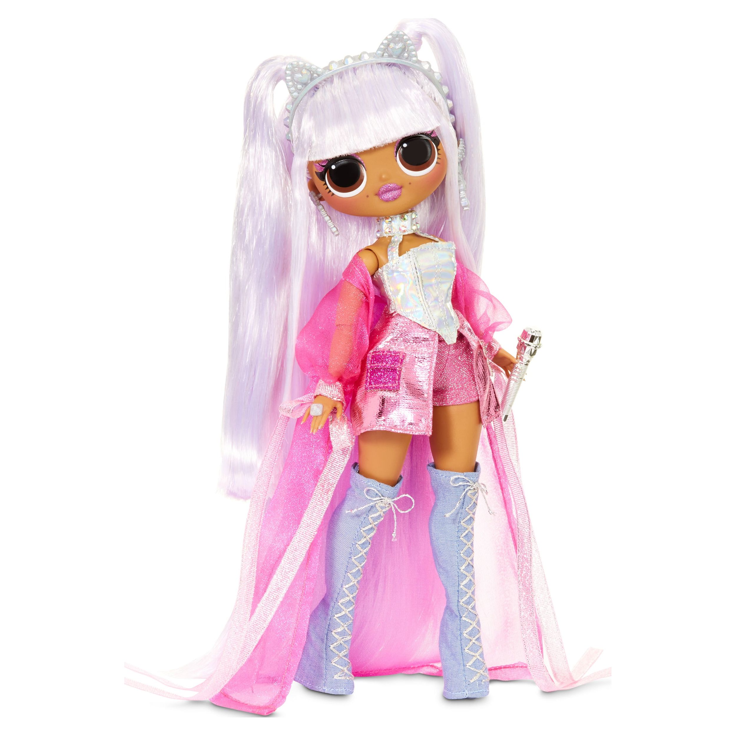 LOL Surprise OMG Remix Kitty K Fashion Doll – with 25 Surprises Including Extra Outfit, Shoes, Hair Brush, Doll Stand, Lyric Magazine, and Record Player Package that Plays Music - For Girls Ages 4+ - image 1 of 8