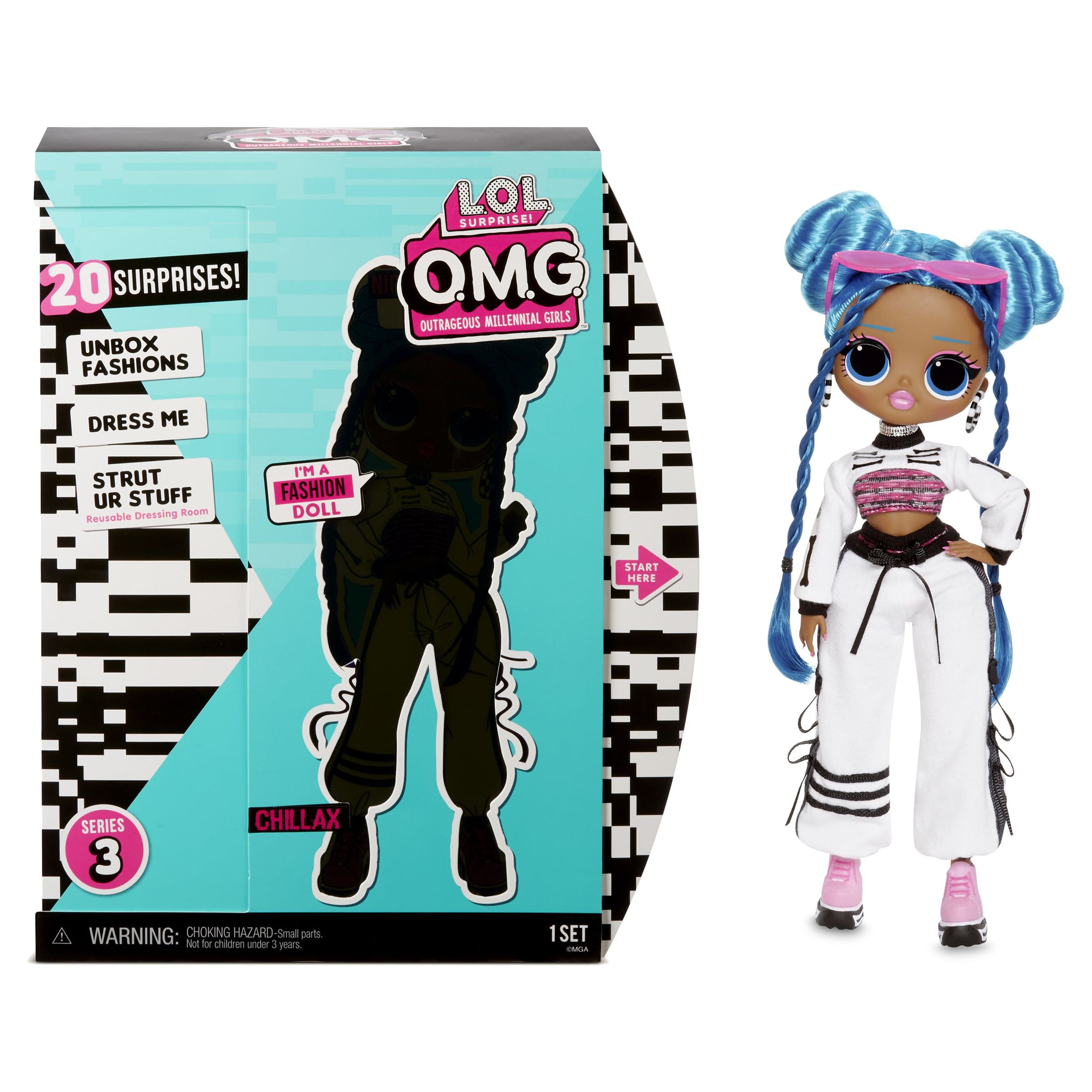 LOL Surprise OMG Series 3 Chillax Fashion Doll With 20 Surprises, Great Gift for Kids Ages 4 5 6+ - image 1 of 7