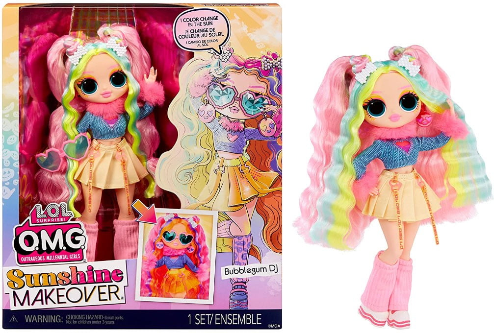 LOL Surprise OMG Sunshine Bubblegum DJ Doll with Color Changing