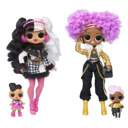 LOL Surprise OMG Winter Disco 2 Pack Exclusive with Dollie, 24K D.J, 35+ Multi-Color Surprises, 2 Fashion Dolls