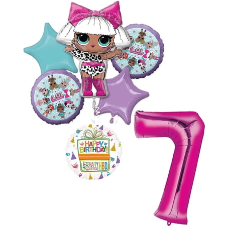 L.O.L Surprise Party Supplies 7th Birthday Balloon Bouquet Decorations