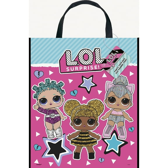 LOL Surprise Plastic Tote Bag 13" x 11" Birthday Party