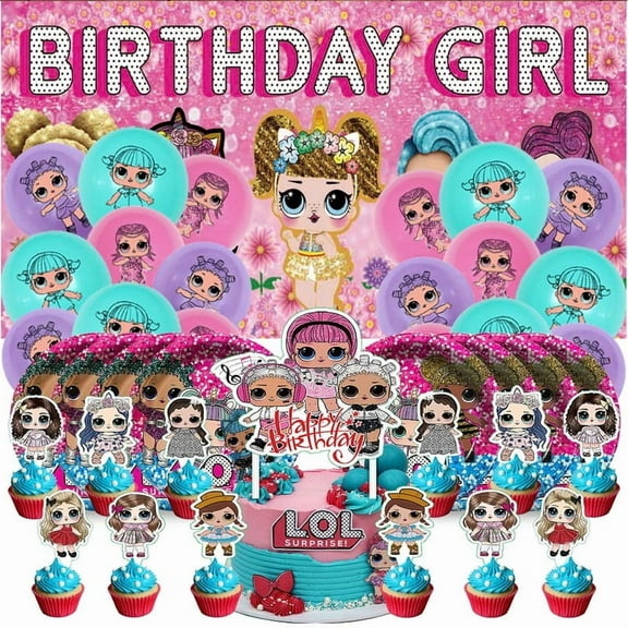 LOL Birthday Party Supplies Balloons Plates Decoration Cake Topper Decor Tableware Banner Backdrop