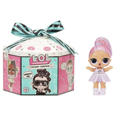 LOL Surprise Present Surprise Series 2 Glitter Shimmer Star Sign Themed Doll With 8 Surprises, Accessories, Dolls