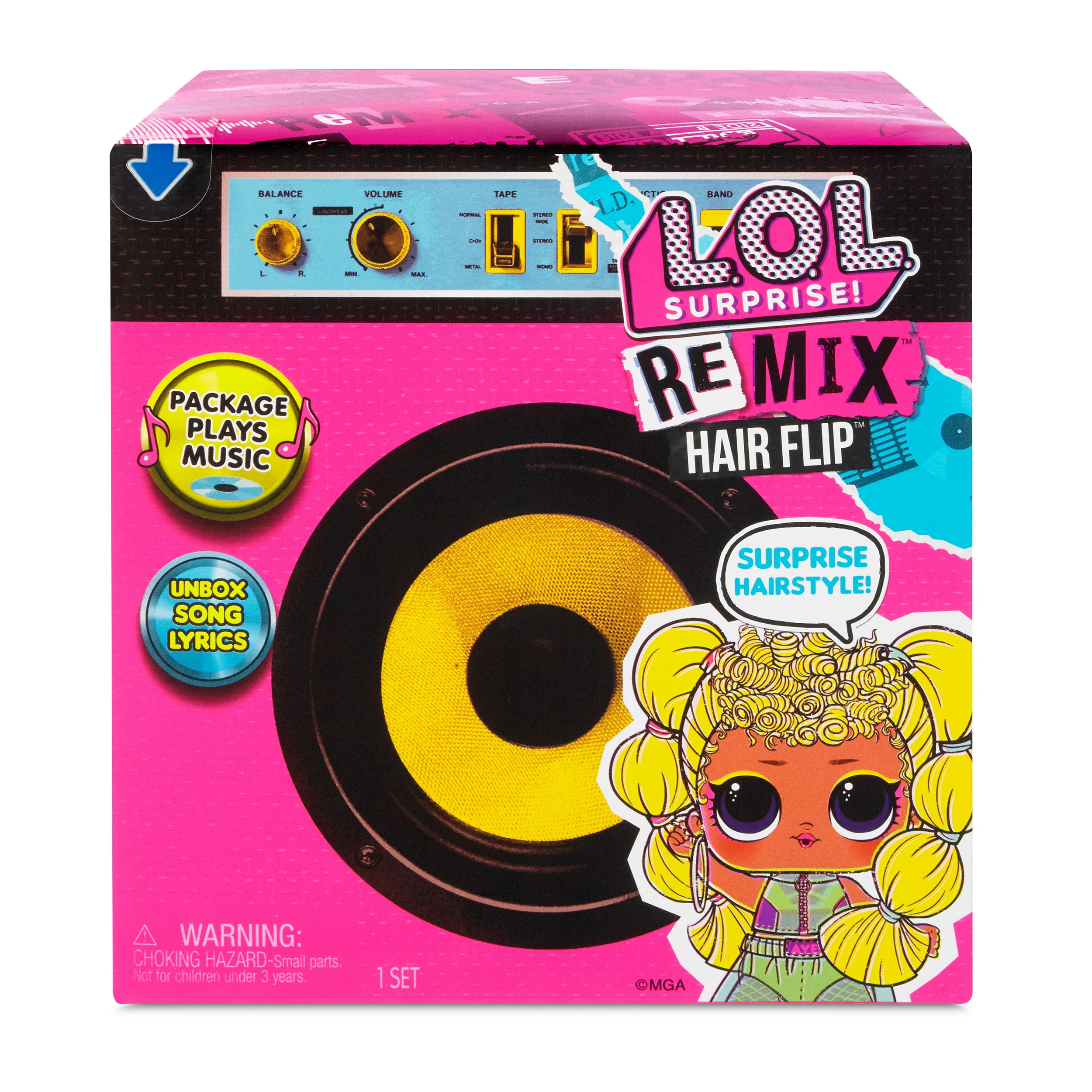 LOL Surprise Remix Hair Flip Dolls New Fashion Dance 15 Surprises With Hair Reveal Music Gift for Kids Ages 4 Walmart
