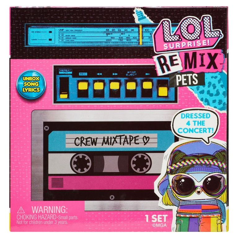 L.O.L. Surprise! LOL Surprise Remix Pets 9 Surprises, Real Hair  Includes Music Cassette Tape with Surprise Song Lyrics, Accessories, Dolls  : Toys & Games