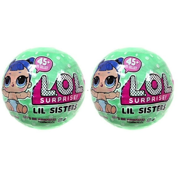 LOL Surprise Series 2 Lil Sisters LOT of 2 Mystery Packs (Wave 2, Blue Diapers)