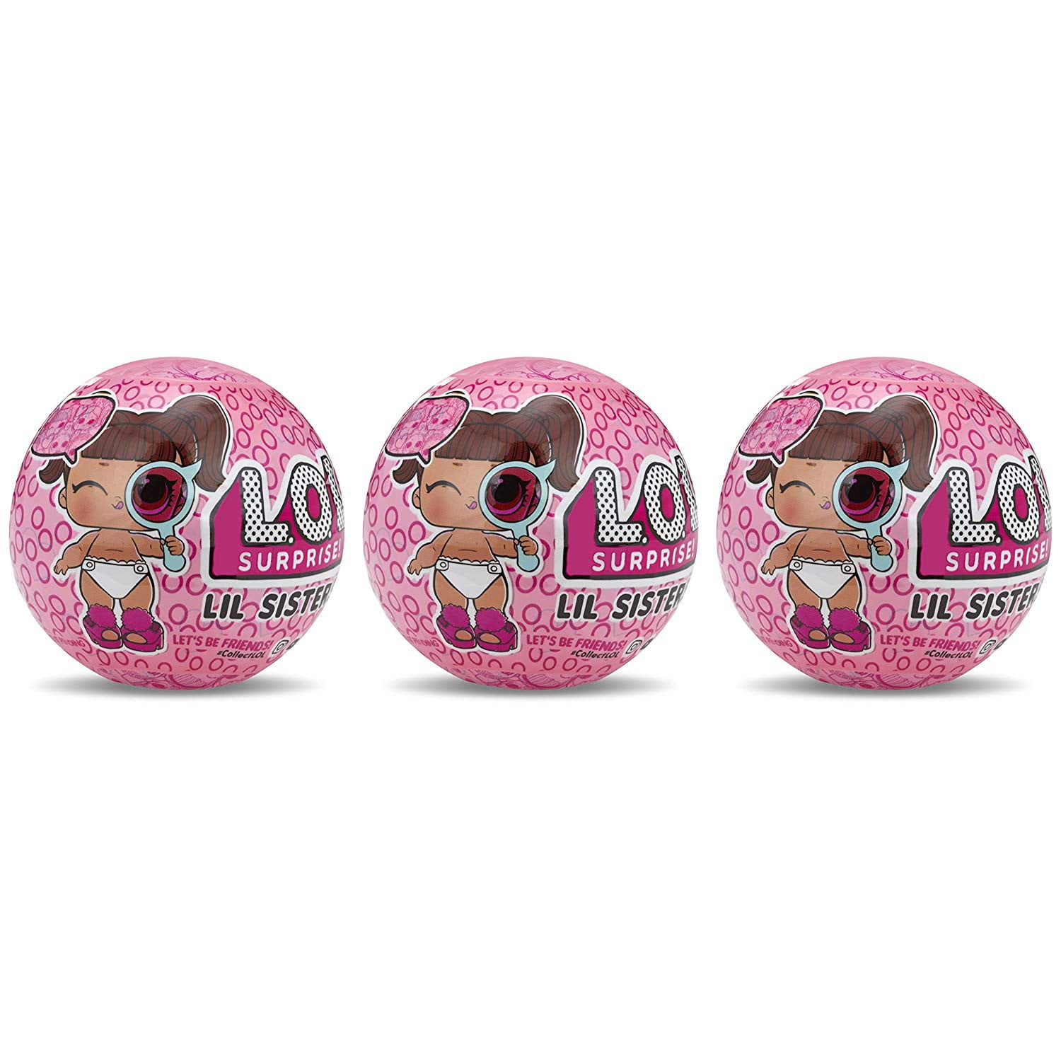 LOL Surprise Series 4 Eye Spy Lil Sisters LOT of 3 Mystery Packs Wave 1 White Diapers Walmart Business Supplies