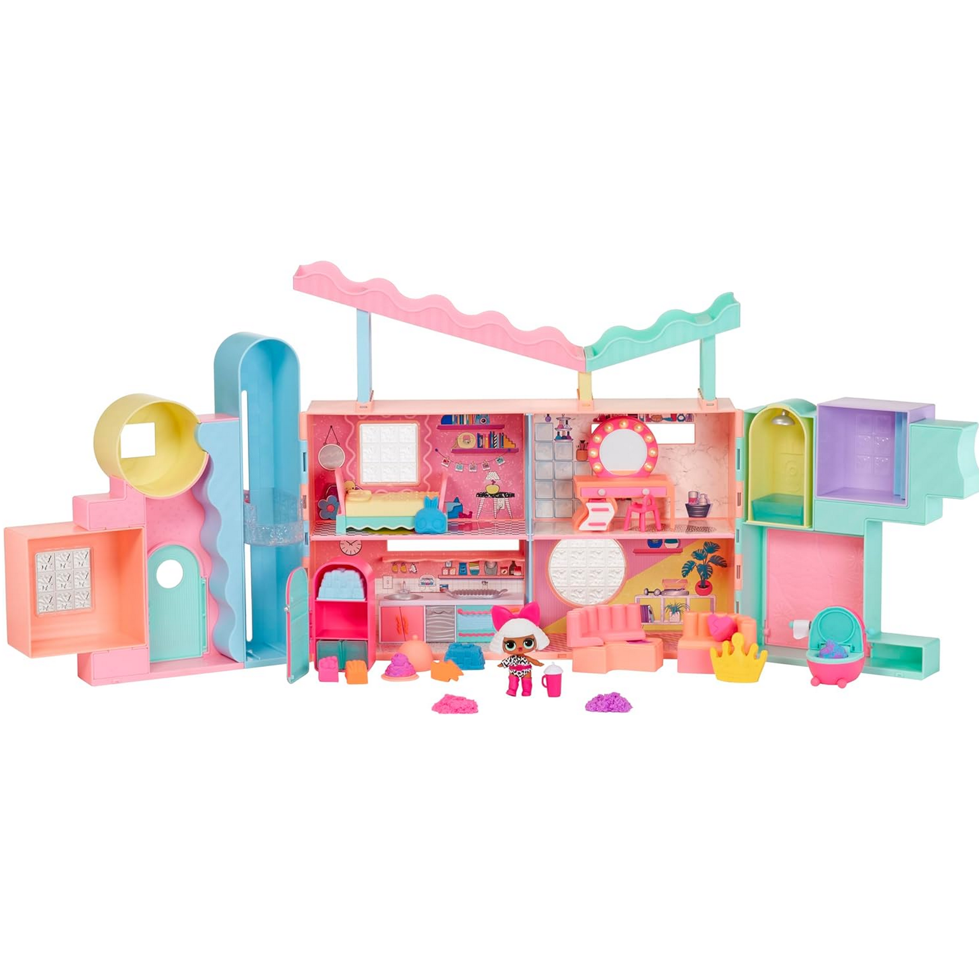 LOL Surprise Squish Sand Magic House with Tot Playset with Collectible Doll, Squish Sand, Surprises, Accessories, Girls Gift Age 4+