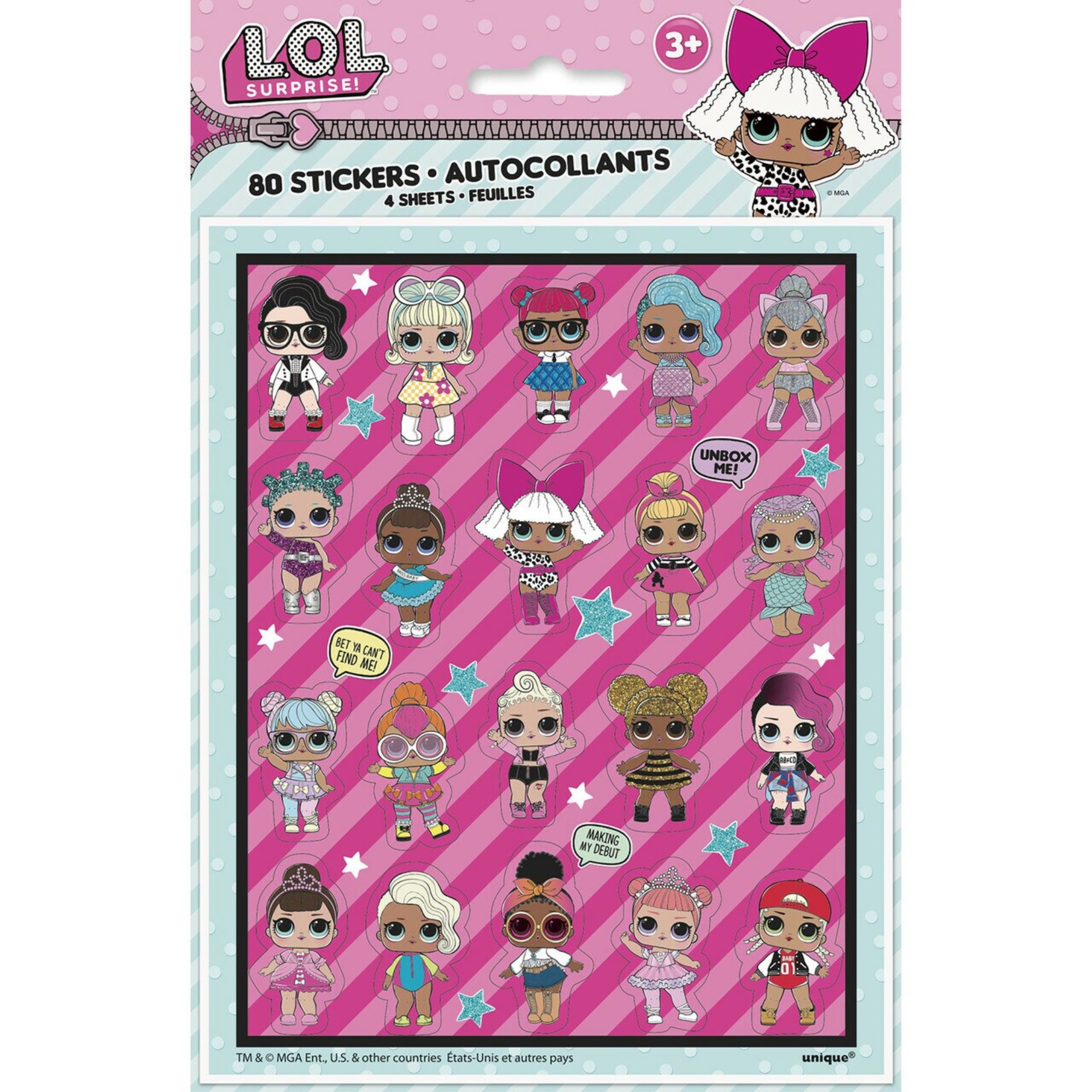LOL Surprise! Sticker Sheets [4 Per Package] - image 1 of 1
