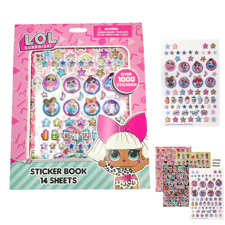 LOL Surprise Stickers for Kids 12 Sheet LOL Dolls Sticker Book with Puffy Stickers 1200 + Sticker Pack