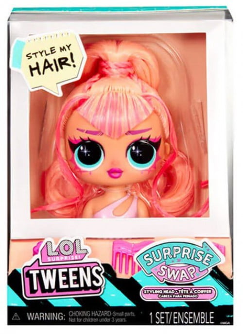 LOL Surprise Surprise SWAP Neon Orange Hair Styling Head