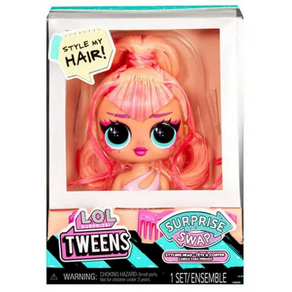 LOL Surprise Surprise SWAP Neon Orange Hair Styling Head