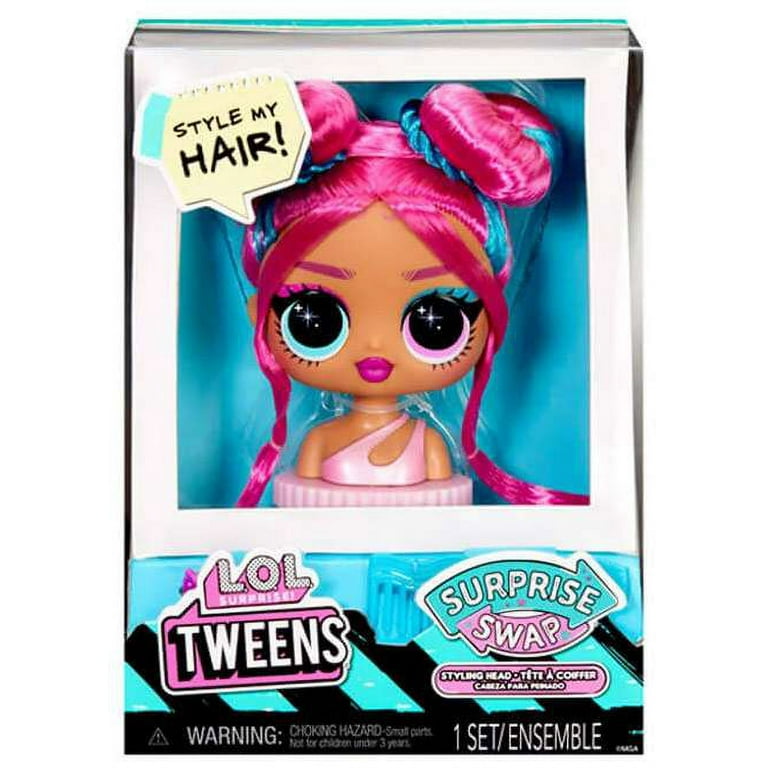 LOL Surprise Surprise SWAP Pink with Blue Stripes Hair Styling