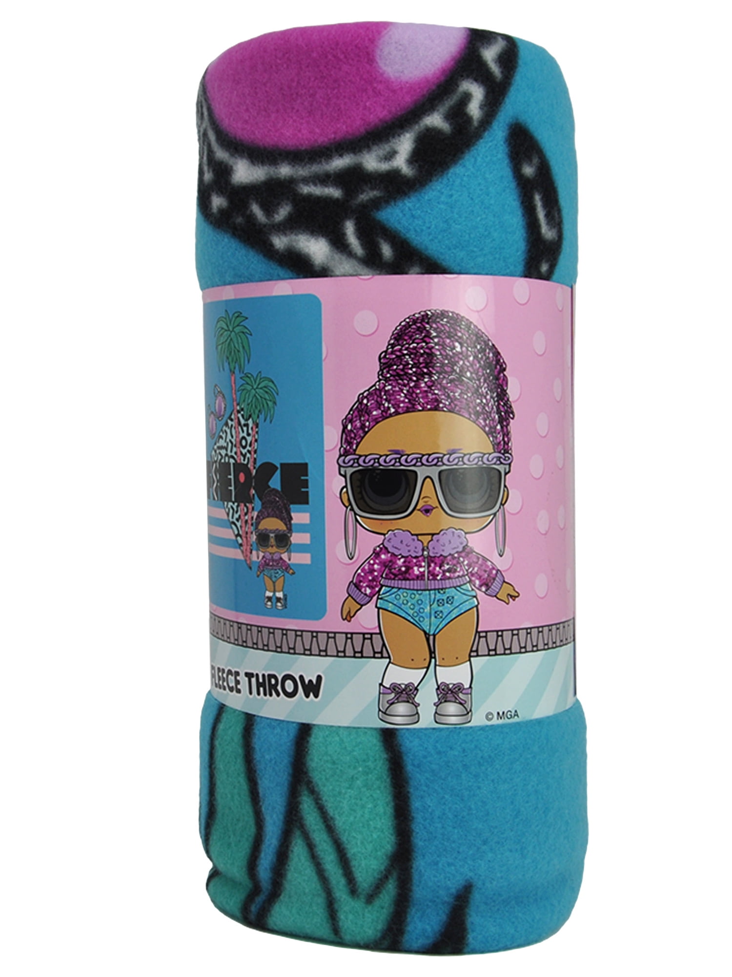 LOL Surprise Throw Blanket 45 x 60 inch Fleece Bling Queen Girls Blue