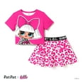 thumbnail image 1 of LOL Surprise Toddler Girl Skirt, Short Sleeves Graphic Girl Skirt Oufits with Pink Leopard Print Short Skirt for Summer, Sizes 3T, 1 of 7