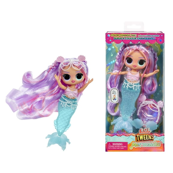 LOL Surprise Tweens Mermaid Lana Marine Fashion Doll, Color Change Tail, Movable Fin, Toy Gift Ages 4+