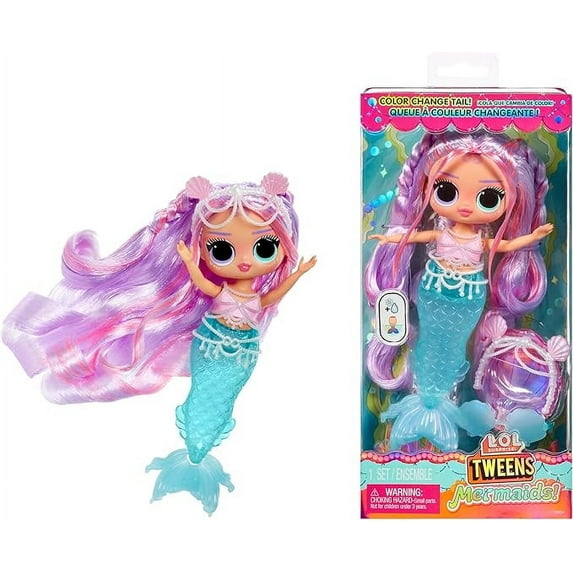 LOL Surprise Tweens Mermaid Lana Marine Fashion Doll with Color Changing Tail, Movable Fin, and Beautiful Accessories – Toy Gift for Kids Ages 4+