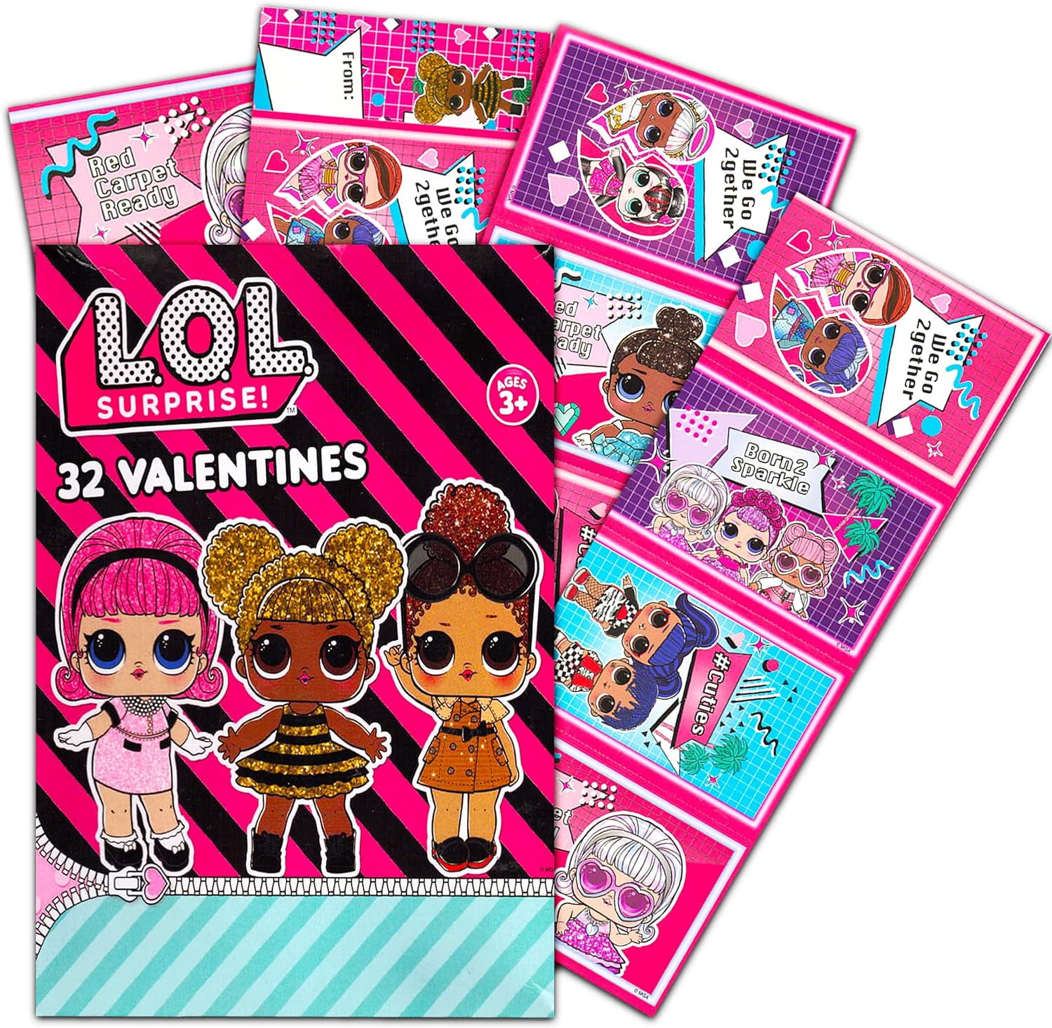 LOL Surprise! Valentines Day Cards for Kids Toddlers - 32pc LOL Surprise Valentine Cards Bundle Includes LOL Surprise Valentine's Cards (Boxed School Classroom Pack)