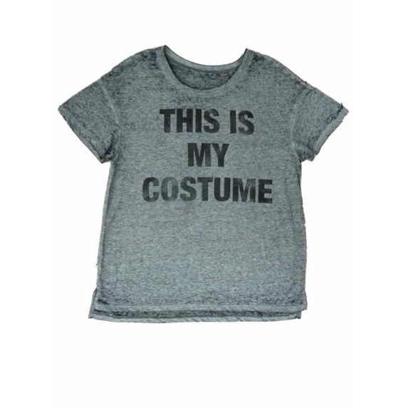 LOL Vintage Womens Gray This Is My Costume Halloween T-Shirt Distressed Shirt XL